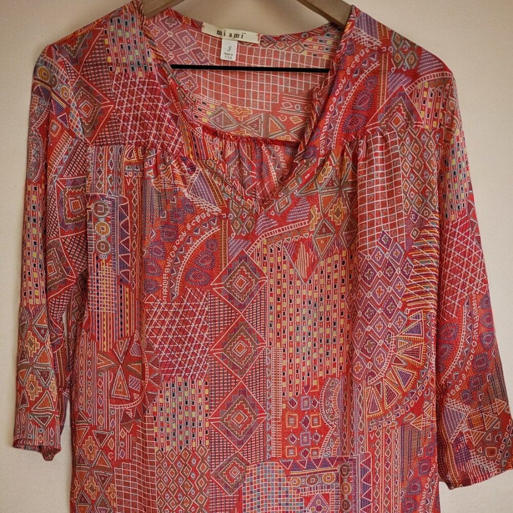 Miami Ladies Sheer Blouse Shirt